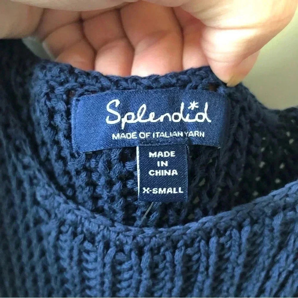 Splendid Sweater Dress Navy/Cream size XS - Picture 4 of 6